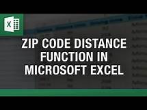 Video thumbnail for Zip Code Distance Function in Microsoft Excel