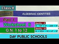 Video thumbnail for DAV class 8 maths chapter 7 worksheet 6 Q.N. 1 to 12 - Factorisation