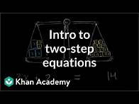Video thumbnail for Solving two-step equations | Linear equations | Algebra I | Khan Academy