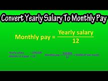 Video thumbnail for How To Convert Yearly Salary, Pay, Income To Monthly Salary, Pay, Income Explained