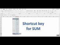 Video thumbnail for Shortcut Key to apply SUM formula in Excel