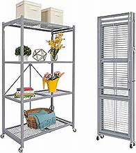 Video thumbnail for Origami R5 Foldable 4-Tier Garage Shelving Heavy Duty Shelving with Wheels, Metal Storage Rack Holds 1000 pounds, Garage Storage Rack & Organization, Storage Shelving (Platinum, R5)