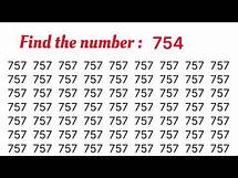 Video thumbnail for Find the Number "754" within 1 minute. Test your eyes. Number Challenge.