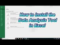 Video thumbnail for How to Install the Data Analysis Tool in Excel