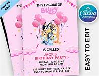 Video thumbnail for Bluey Editable Birthday Invitation Digital Birthday Party Invitation Digital Bday Party Invite Blue Dog Boys Girls Instant Download Template - Etsy Australia