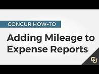Video thumbnail for CONCUR How-to: Adding Mileage to Expense Reports