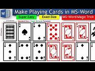 Video thumbnail for How to make playing cards in word - Super Easy - Exact Size