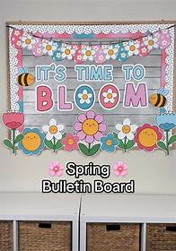 Video thumbnail for I’m in loooooove with this spring bulletin board? 🌸 All the cute flowers! You too?! #classroomdecor #bulletinboard #spring