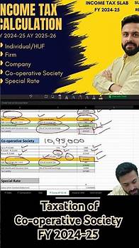 Video thumbnail for 📌Income Tax Slab FY 2024-25| Co-operative Society FY 2024-25| #shorts #incometax #youtubeshorts