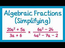 Video thumbnail for Algebraic Fractions (Simplifying) - GCSE Higher Maths