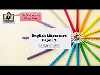 Video thumbnail for Exam Overview Literature Paper 2: CIE IGCSE 0475/0992