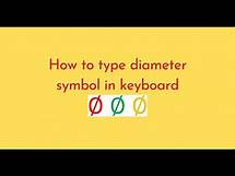 Video thumbnail for How to type diameter symbol in keyboard