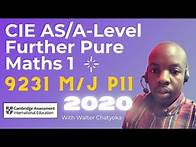Video thumbnail for A Level Further Maths Solved Paper (9231 May June 2020 P11)