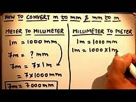 Video thumbnail for HOW TO CONVERT METER TO MILLIMETER AND MILLIMETER TO METER