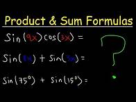 Video thumbnail for Product To Sum Identities and Sum To Product Formulas - Trigonometry