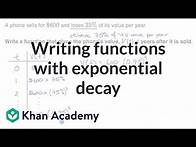 Video thumbnail for Writing functions with exponential decay | Algebra 1 | Khan Academy