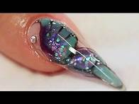 Video thumbnail for Encapsulated Butterfly Stiletto Acrylic Nail Tutorial Video by Naio Nails