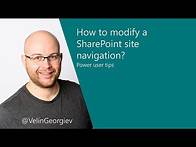 Video thumbnail for How to modify a SharePoint site navigation
