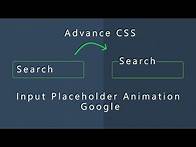 Video thumbnail for How to Create Search Input Placeholder Animation on Focus in Advance HTML & CSS with Source Code
