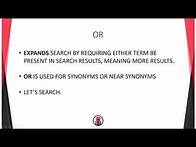 Video thumbnail for Effective Searching: Using Boolean Operators