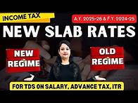 Video thumbnail for Income Tax Slab Rate updated AY 2025-26 (FY 2024-25) for TDS on Salary and Advance Tax calculation