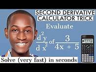 Video thumbnail for FAST STEPS TO SOLVE SECOND DERIVATIVE USING CALCULATOR: fx-991 ex | double differentiation
