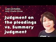Video thumbnail for [Civil Procedure] Judgment on the pleadings vs. Summary judgment [Video3]