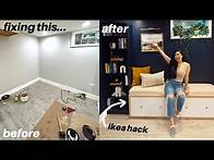 Video thumbnail for making over my reading nook! (again) | DIY BUILT-IN BENCH + BOOKSHELF *IKEA HACK*