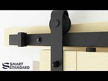Video thumbnail for SMARTSTANDARD 12ft Heavy Duty Double Door Sliding Barn Door Hardware Kit -Smoothly and Quiet Reviews