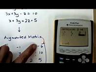 Video thumbnail for Solving a 3X3 System of equations on a calculator