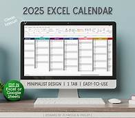 Video thumbnail for 2025 Excel Calendar | Monthly Calendar | 2025 Year Planner | 2025 Editable Excel and Google Sheets | Trendy Colors | Digital Yearly Planner - Etsy