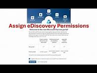 Video thumbnail for How to Assign eDiscovery Permissions in the Microsoft Purview Compliance Portal