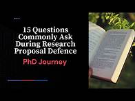 Video thumbnail for 15 Questions Commonly Ask During Research Proposal Defense