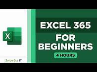 Video thumbnail for Microsoft Excel 365 Tutorial: 4-Hour Beginner Excel Training Course