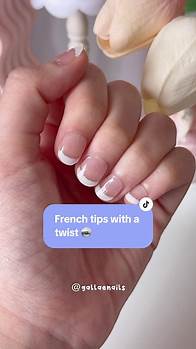 Video thumbnail for Gellae Gel Nail Stickers (@gellaenails) - Classic White French Tips with Silver Glitter | DIY Gel Nail Stickers