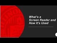 Video thumbnail for What's a Screen Reader and How It's Used