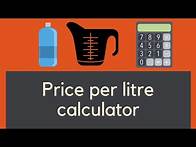 Video thumbnail for Price per litre calculator
