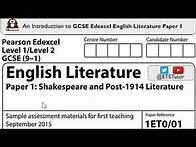 Video thumbnail for GCSE Edexcel English Literature Paper 1 - An Introduction