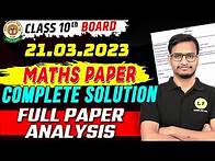 Video thumbnail for CBSE Board 2023 | Class 10 Maths Paper 21 Mar 2023 | Maths Paper Solution | Full Paper Analysis 2023