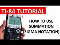 Video thumbnail for Summation (Sigma) Notation on the TI-84 Graphing Calculator