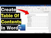 Video thumbnail for How To Create A Table Of Contents In Microsoft Word