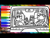 Video thumbnail for Draw And Color Bluey And Her Family In The Car 🐶🐕🚗 Drawings For Kids