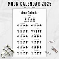 Video thumbnail for Moon Phase Calendar 2025, A4 / LETTER Size Lunar Calendar - Etsy