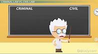 Video thumbnail for Civil vs. Criminal Law | Case Example & Differences