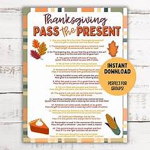 Video thumbnail for Thanksgiving Pass the Present Game | Thanksgiving Game | Thanksgiving Printable Game for Adults Kids Group | Thanksgiving Pass the Gift - Etsy