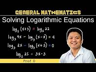 Video thumbnail for Solving Logarithmic Equations | General Mathematics