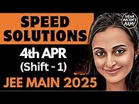 Video thumbnail for 4th APR Shift 1- SPEED SOLUTIONS | JEE MAINS 2025 PAPER SOLUTIONS| NEHA AGRAWAL| JEE MATH | NEHA MAM