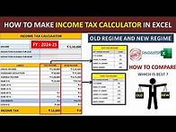 Video thumbnail for Income Tax Calculator 2024-25 in Excel | how to make Old Regime & New Regime Comparison Calculator