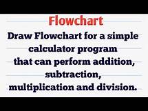 Video thumbnail for Draw Flowchart for a simple calculator. |Addition|Subtraction|Multiplication|Division|