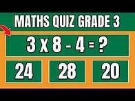 Video thumbnail for 🔢 Grade 3 Math Whiz Challenge: Can You Ace This Quiz? 🧠